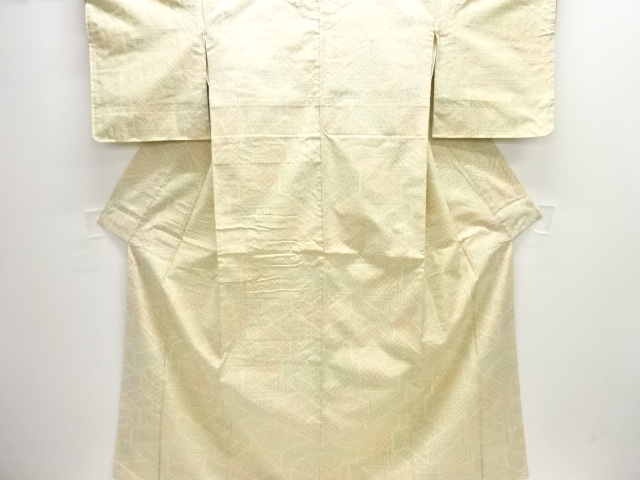 JAPANESE KIMONO / ANTIQUE KIMONO / SILK / TOKAMACHI TSUMUGI / WOVEN GEOMETRIC & CLASSICAL PATTERN